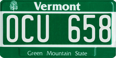 VT license plate OCU658