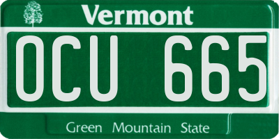 VT license plate OCU665