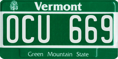 VT license plate OCU669