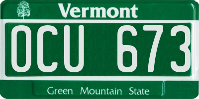 VT license plate OCU673