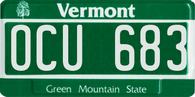 VT license plate OCU683