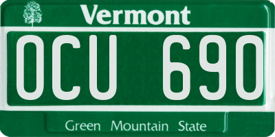 VT license plate OCU690