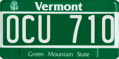 VT license plate OCU710