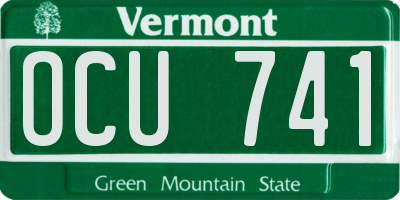 VT license plate OCU741