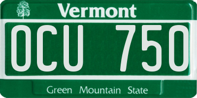 VT license plate OCU750