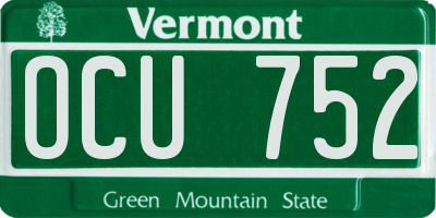 VT license plate OCU752