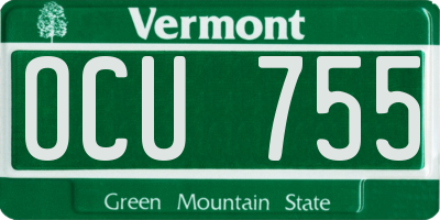 VT license plate OCU755