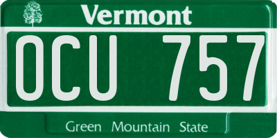VT license plate OCU757