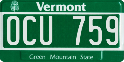 VT license plate OCU759