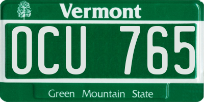 VT license plate OCU765