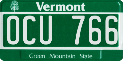 VT license plate OCU766