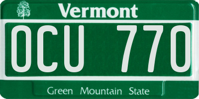 VT license plate OCU770