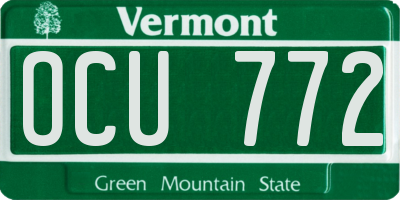 VT license plate OCU772