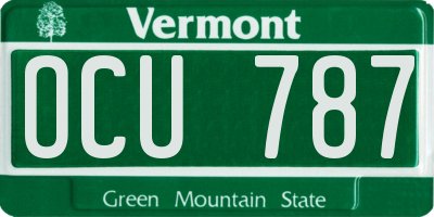 VT license plate OCU787
