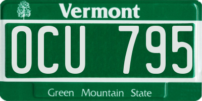 VT license plate OCU795