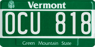 VT license plate OCU818