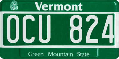 VT license plate OCU824