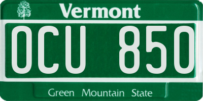 VT license plate OCU850