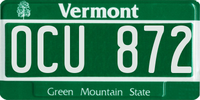 VT license plate OCU872