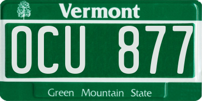 VT license plate OCU877