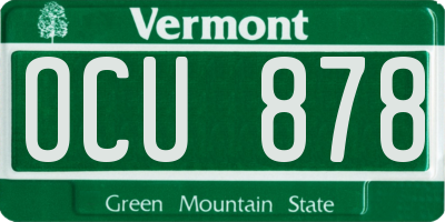 VT license plate OCU878
