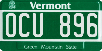 VT license plate OCU896