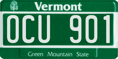 VT license plate OCU901