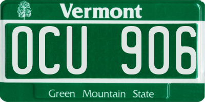 VT license plate OCU906