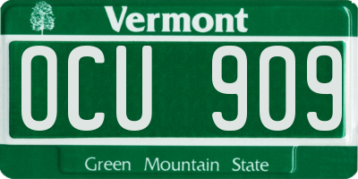 VT license plate OCU909