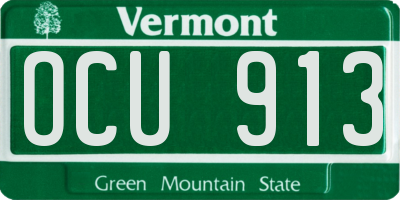 VT license plate OCU913