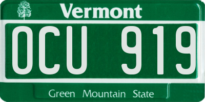 VT license plate OCU919