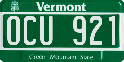 VT license plate OCU921
