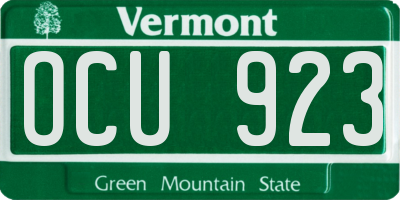VT license plate OCU923