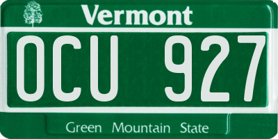 VT license plate OCU927