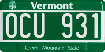 VT license plate OCU931