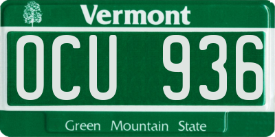 VT license plate OCU936