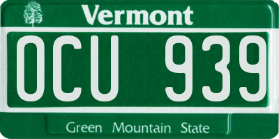 VT license plate OCU939
