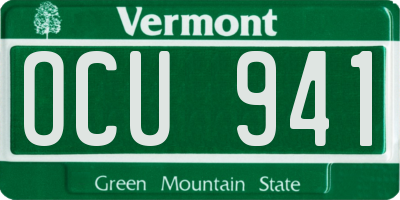 VT license plate OCU941