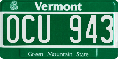 VT license plate OCU943