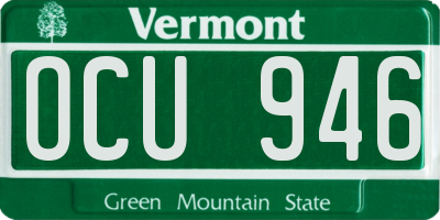 VT license plate OCU946