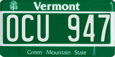 VT license plate OCU947