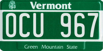 VT license plate OCU967