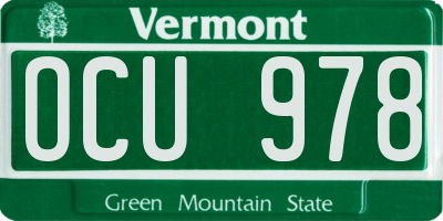 VT license plate OCU978
