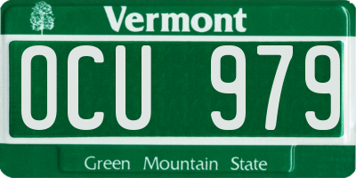 VT license plate OCU979