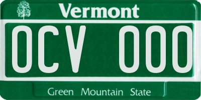 VT license plate OCV000