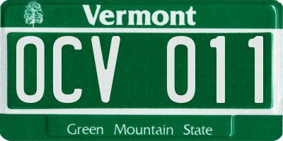 VT license plate OCV011