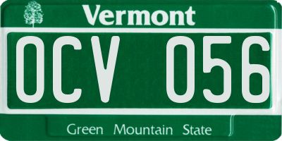 VT license plate OCV056