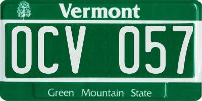 VT license plate OCV057