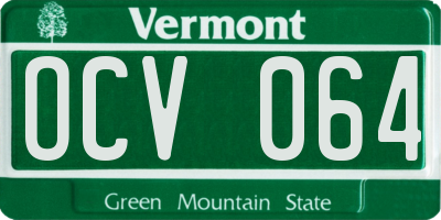 VT license plate OCV064