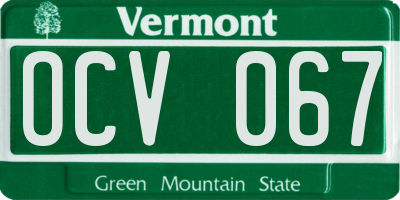 VT license plate OCV067